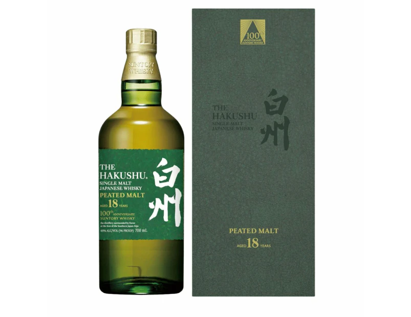 Hakushu 18 Year Old Single Malt Japanese Whiskey 100th Anniversary Edition 700mL