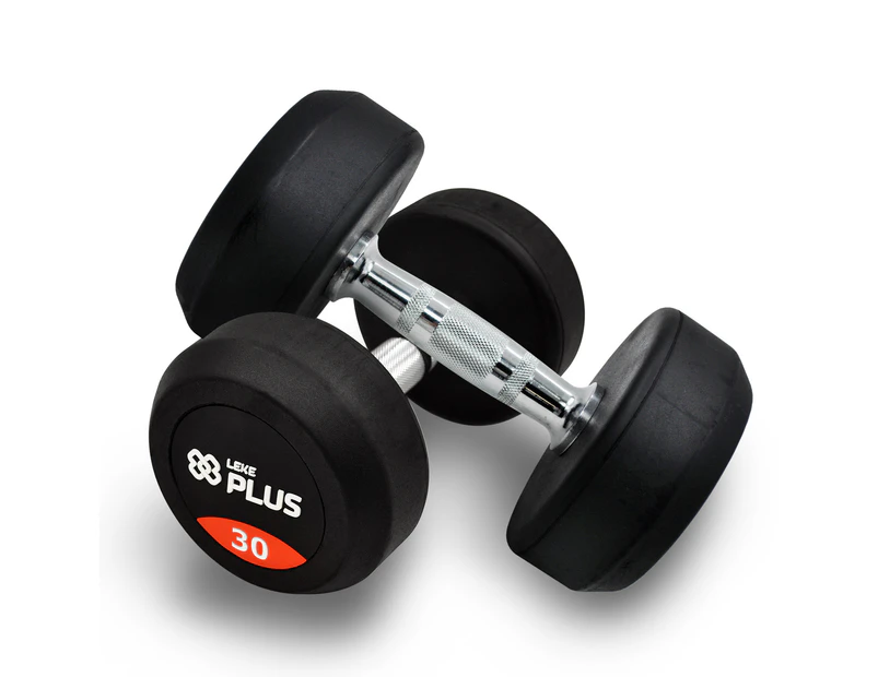 30lbs x 2 Commercial Grade Rubber Coated Cast Iron Dumbbell Hand Weight