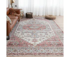 Extra Large Floor Rug Pink Grey Soft Boho Lounges Carpet Rugs 240x340cm