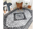 Large Black Rug Soft Plush Non Slip Washable Traditional Carpet 200x290