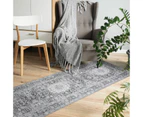 Light Grey Hallway Runner Beautiful Floral Corridor Runner Non Slip Rug 80x300cm