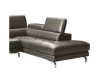 5 Seater Lounge Set Grey Colour Leatherette Corner Sofa for Living Room Couch with Chaise