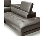 5 Seater Lounge Set Grey Colour Leatherette Corner Sofa for Living Room Couch with Chaise