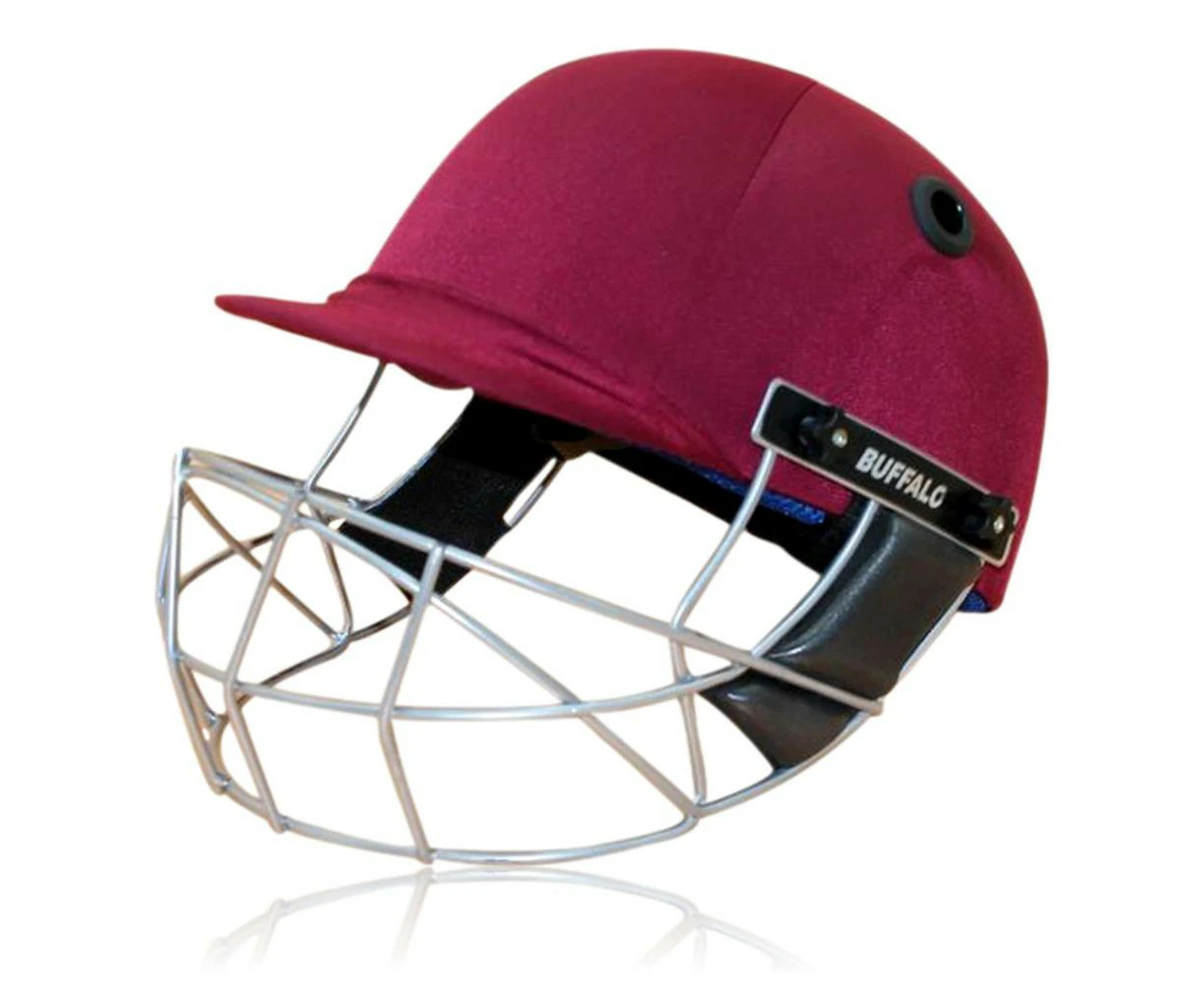 Buffalo Sports Matrix Cricket Helmet With Neck Protector - BSI Compliant Maroon