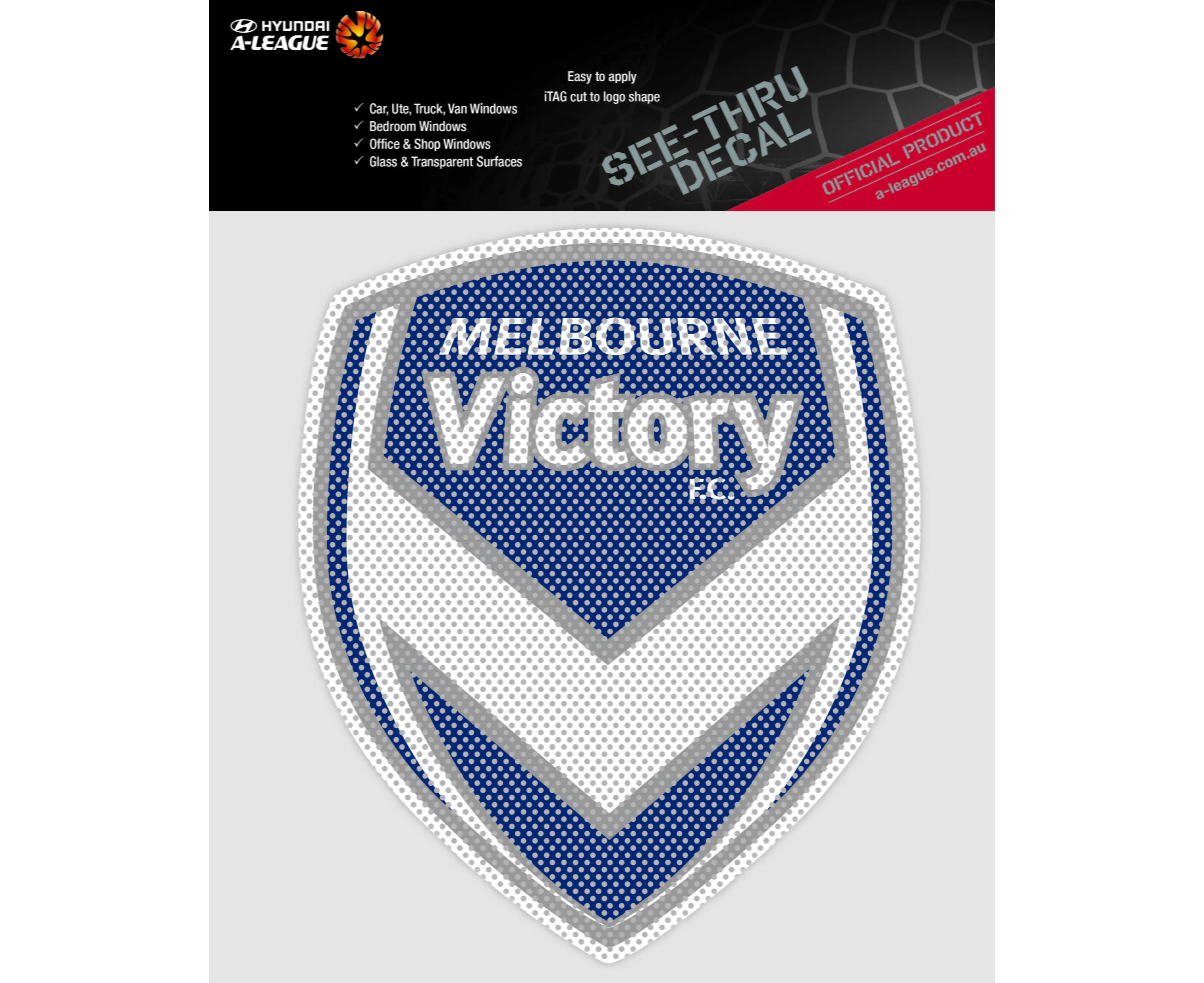 Melbourne Victory A-League 4WD Car Glass See-Thu Decal Sticker