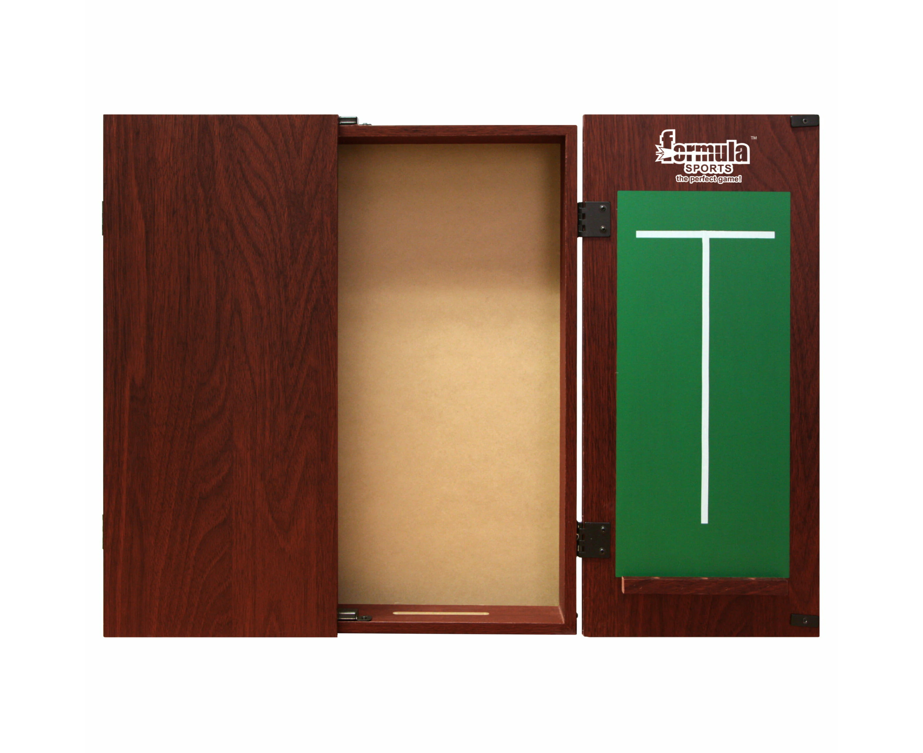 Formula Sports Plain MDF 58cm Dartboard Cabinet Storage w/ Chalkboard Mahogany