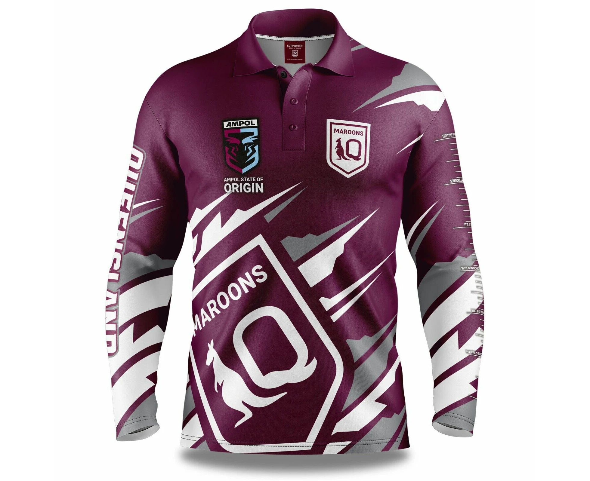 NRL 'Ignition' Fishing Shirt - QLD Maroons - Adult - Mens - Polo