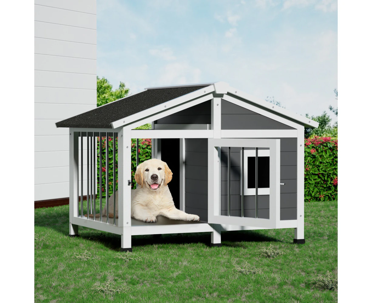 i.Pet Dog Kennel House Large Wooden Outdoor Pet Kennels Indoor Puppy Cabin Home