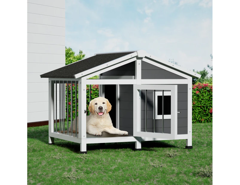 i.Pet Dog Kennel House Large Wooden Outdoor Pet Kennels Indoor Puppy Cabin Home