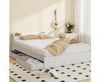 Artiss Bed Frame Double Size with Charging Ports and 2 Drawers AURA