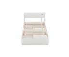 Artiss Bed Frame Single Size with Charging Ports and 2 Drawers AURA