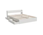 Artiss Bed Frame Double Size with Charging Ports and 2 Drawers AURA