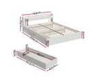 Artiss Bed Frame Double Size with Charging Ports and 2 Drawers AURA