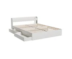 Artiss Bed Frame Queen Size with Charging Ports and 2 Drawers AURA