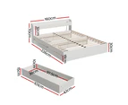 Artiss Bed Frame Queen Size with Charging Ports and 2 Drawers AURA