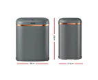 Devanti 38L Motion Sensor Bin Rubbish Automatic Grey