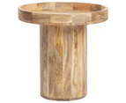 Wooden Round Tall Side Table w/Protective Edges