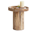 Wooden Round Tall Side Table w/Protective Edges