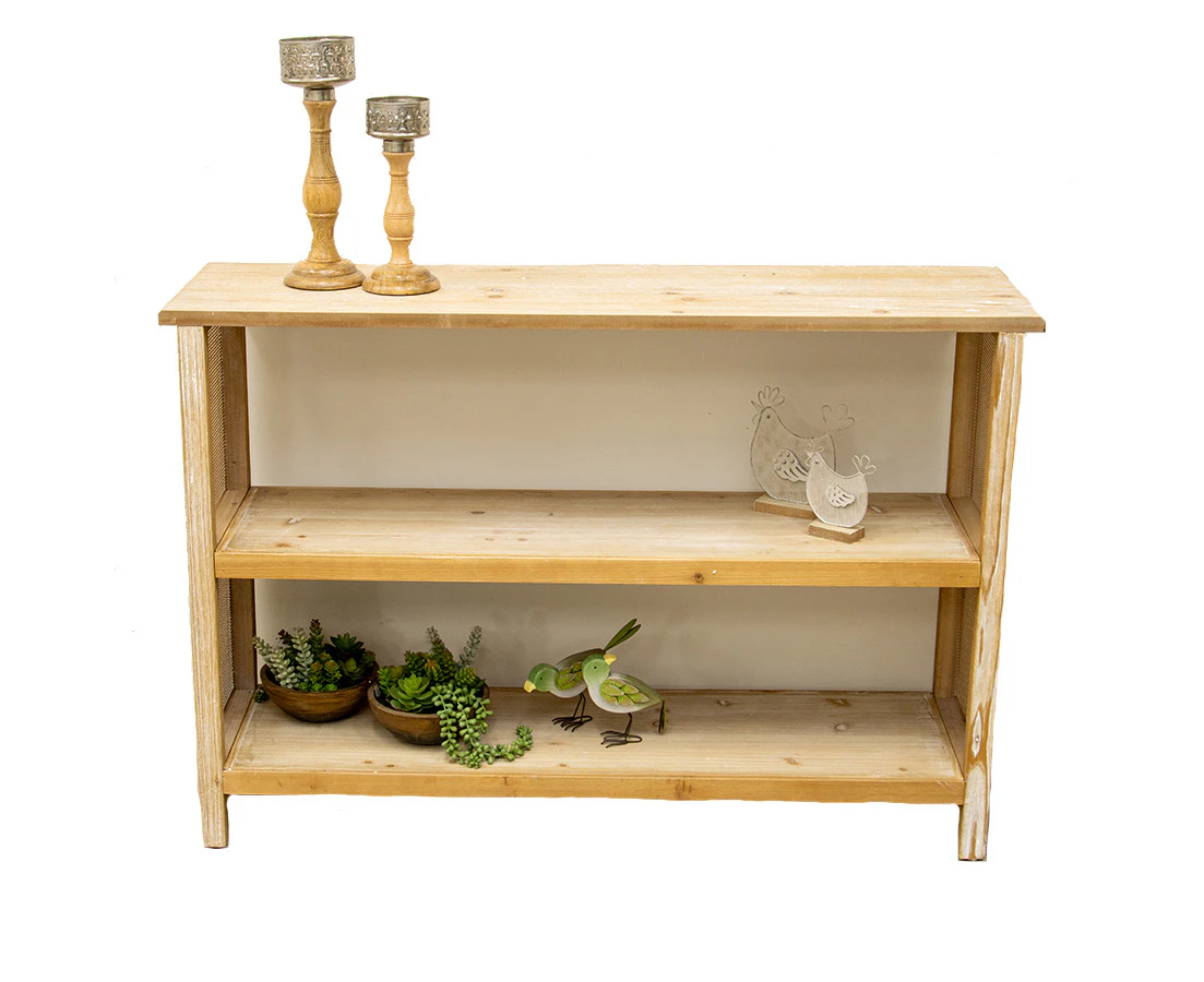 Willow & Silk Wooden Organiser Console Table w/ Shelves