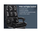 ALFORDSON Office Chair Executive Computer PU Leather Seat Work Recliner Gaming Black
