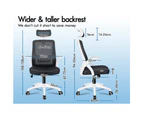 ALFORDSON Mesh Office Chair Executive Tilt Seat Gaming Racing Computer White And Black