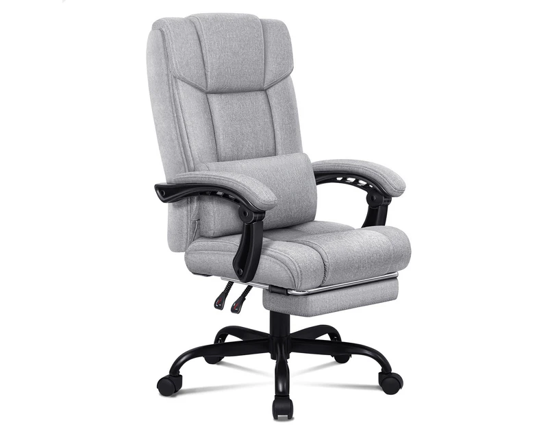 ALFORDSON Office Chair Executive Computer Gaming Fabric Seat Recliner Grey