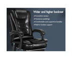 ALFORDSON Massage Office Chair Heated Seat Executive Gaming Racer PU Leather Black