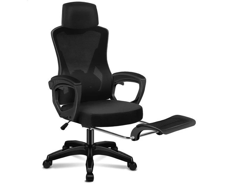 ALFORDSON Mesh Office Chair Racing Executive Computer Fabric Seat Recliner Work All Black