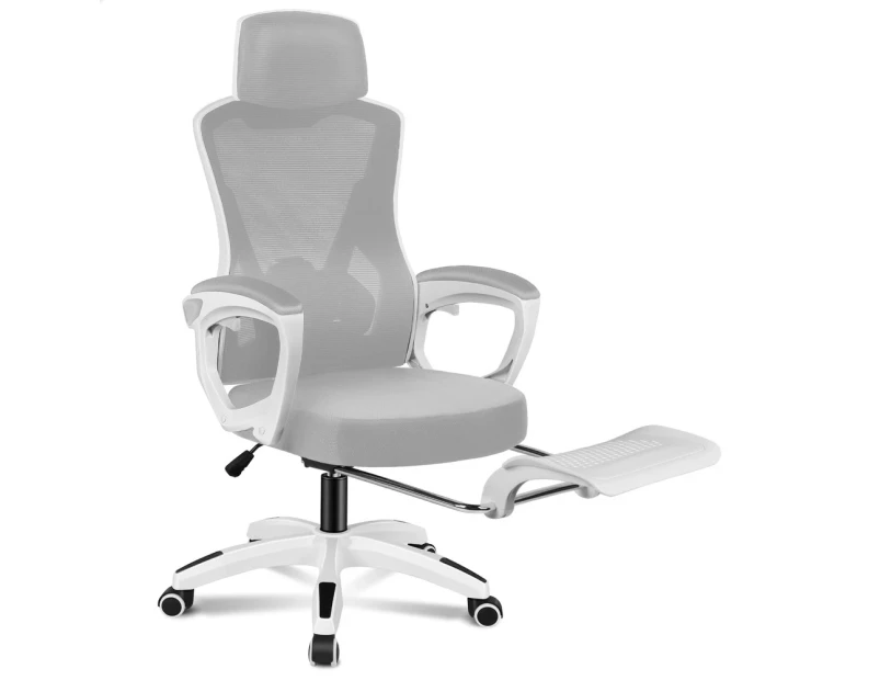 ALFORDSON Mesh Office Chair Gaming Executive Computer Recliner Study Work Seat White and Grey
