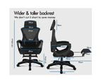 ALFORDSON Mesh Office Chair Racing Executive Computer Fabric Seat Recliner Work All Black