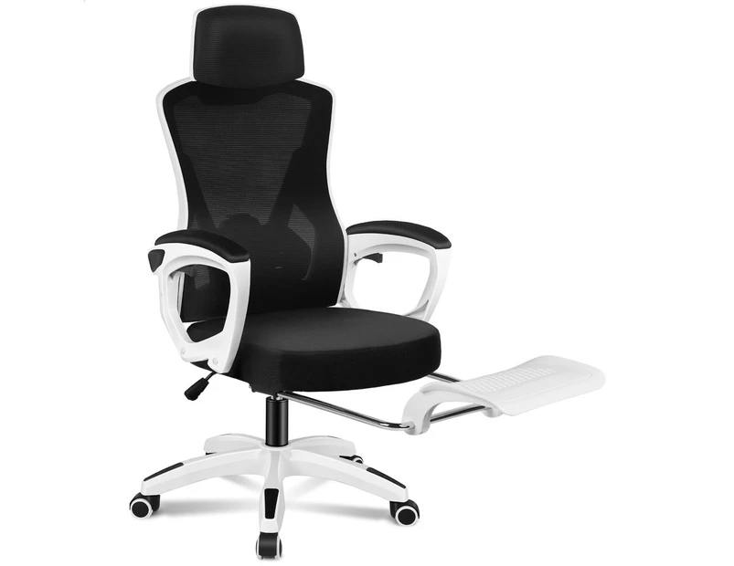 ALFORDSON Gaming Office Chair Mesh Executive Computer Recliner Study Work Seat Black and White