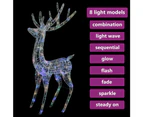 vidaXL XXL Acrylic Christmas Reindeer 250 LED 180 cm Colourful