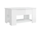 vidaXL Coffee Table High Gloss White 79x49x41 cm Engineered Wood