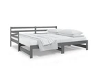 vidaXL Pull-out Day Bed Grey 2x(92x187) cm Single Size Solid Wood Pine