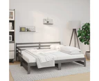 vidaXL Pull-out Day Bed Grey 2x(92x187) cm Single Size Solid Wood Pine