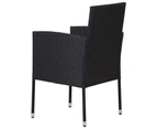 7 Piece Garden Dining Set Poly Rattan Black