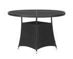 7 Piece Garden Dining Set Poly Rattan Black