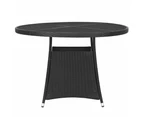 7 Piece Garden Dining Set Poly Rattan Black