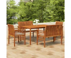 vidaXL 5 Piece Outdoor Dining Set with Cushions Solid Wood Acacia