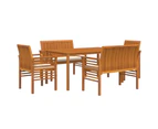 vidaXL 5 Piece Outdoor Dining Set with Cushions Solid Wood Acacia