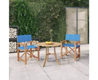 vidaXL Director's Chairs 2 pcs Solid Wood Teak Blue