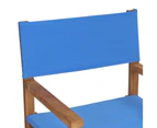 vidaXL Director's Chairs 2 pcs Solid Wood Teak Blue