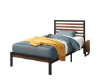 Zinus Bed Frame Single Size Bamboo and Metal Bed Base Hybrid Platform with Footboard KAI
