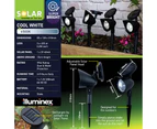 illuminex 12PCE Garden LED Solar Spot Lights Cool White Weatherprooof 31cm
