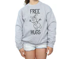 Frozen Girls Free Hugs Olaf Sweatshirt (Sports Grey) - BI1849