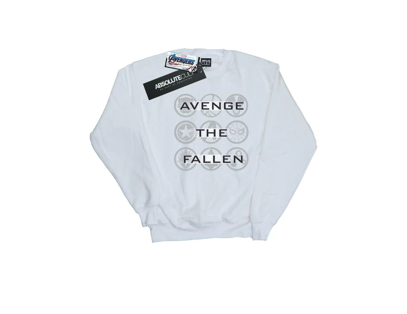Marvel Womens Avengers Endgame Avenge The Fallen Icons Sweatshirt (White) - BI4988