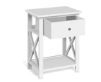 Artiss Bedside Table 1 Drawer with Shelf - EMMA White