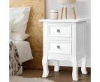 Artiss Bedside Table 2 Drawers - BISSET White