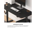 Oikiture 140cm Electric Standing Desk Single Motor Black Frame Black Desktop