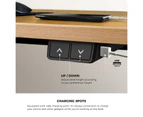 Oikiture 150cm Electric Standing Desk Single Motor Black Frame OAK Desktop